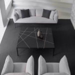 Angers Nantes Cholet Saumur Icones table de repas reunion Tense Mdf Italia noir graphique mineral Piergiorgio Cazzaniga minimale Intarsia 7