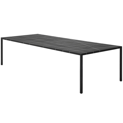 Angers Nantes Cholet Saumur Icones table de repas reunion Tense Mdf Italia noir graphique mineral Piergiorgio Cazzaniga minimale Intarsia 8