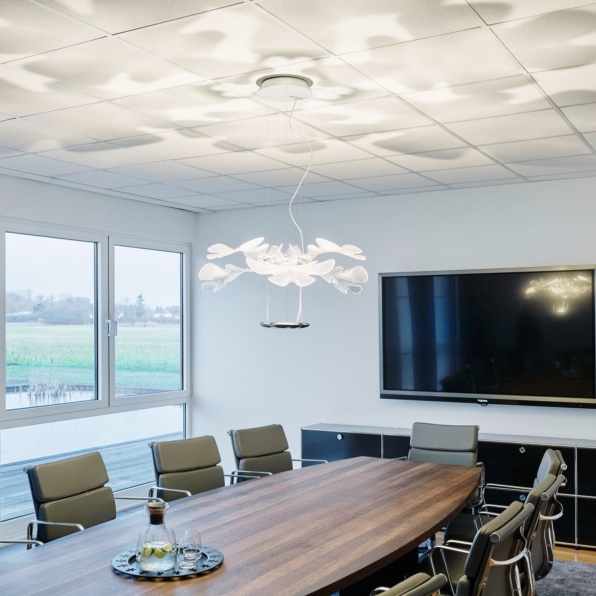 Artemide Chlorophilia Sospensione LED Pendelleuchte aluminiumgrau buero Ambietne