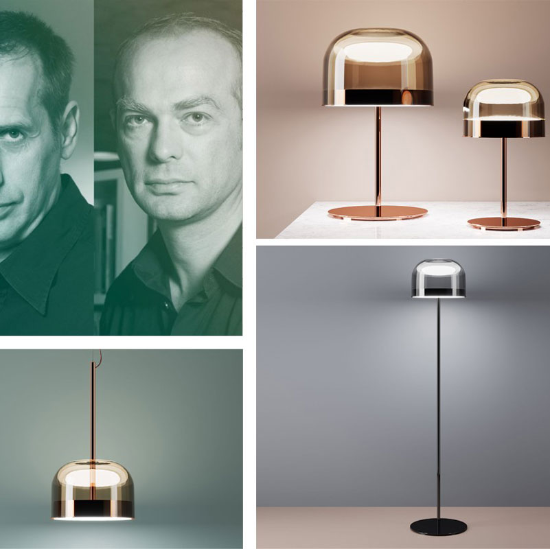 Angers Nantes Cholet Saumur Icones Fontana Arte Lame a poser Equator Cuivre Verre luminaire design Gabriele Oscar Buratti