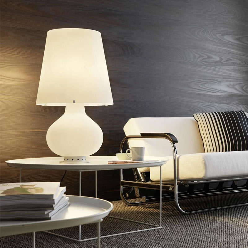 Angers Nantes Cholet Saumur Icones Fontana Arte Lame a poser Fontana verre blanc opalin luminaire design Max Ingrand 5