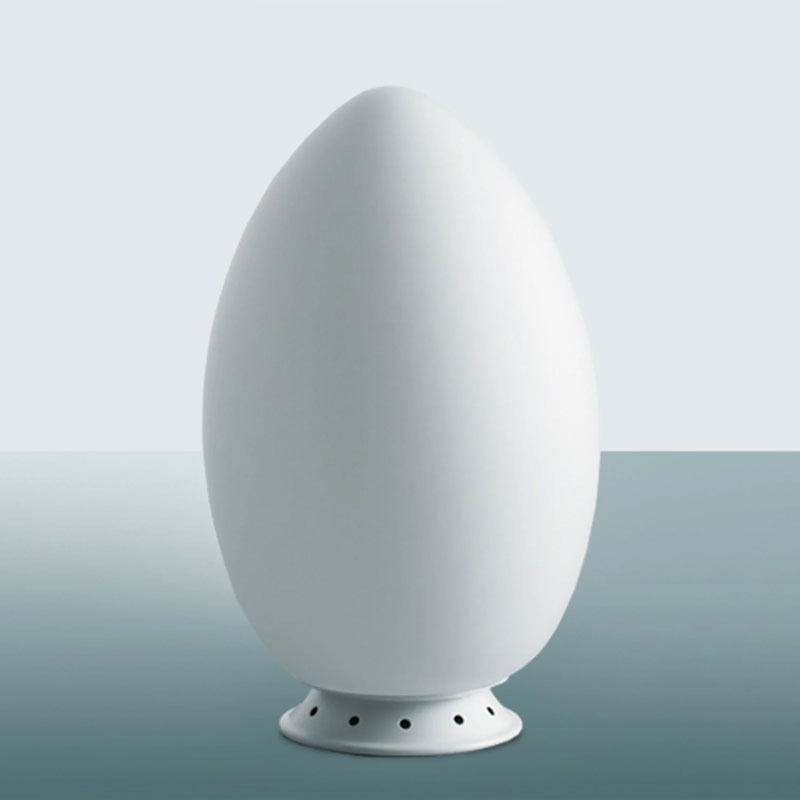 Angers Nantes Cholet Saumur Icones Fontana Arte Lampe a poser Uovo Small blanc verre oeuf opalin luminaire design Ben Swildens 3