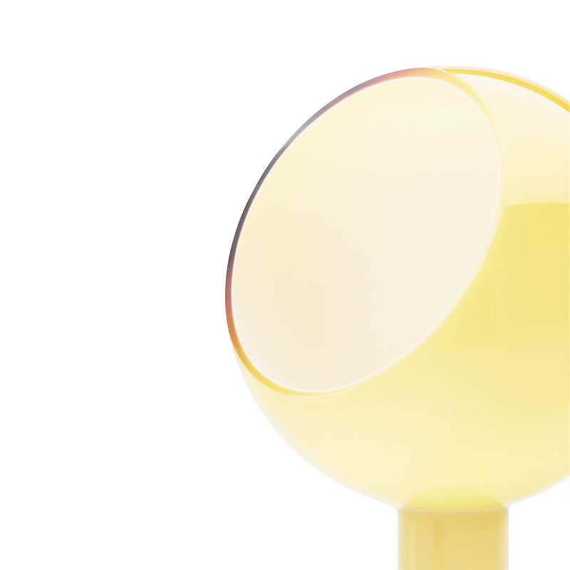 Angers Nantes Cholet Saumur Icones Fontana Arte Lampe a poser parola verre ambre opaline luminaire design Gae Aulenti Piero Castiglioni 01