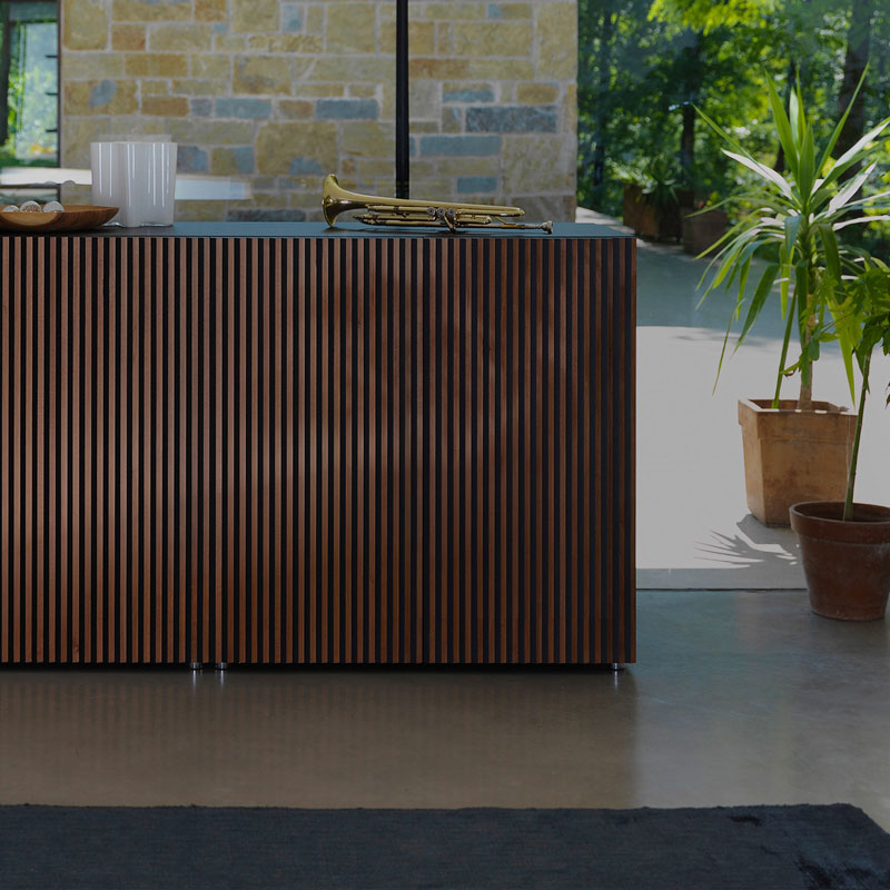 Angers Nantes Cholet Saumur Icones Horm casamania Buffet Leon noyer noir rangement scupture visuel optique StH 2