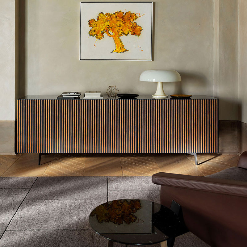 Angers Nantes Cholet Saumur Icones Horm casamania Buffet Leon noyer noir rangement scupture visuel optique StH 5