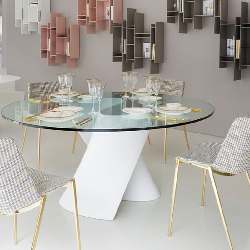 Angers Nantes Cholet Saumur Icones Mdf Italia Table de de repas S Table ronde  Verre Xavier Lust 4