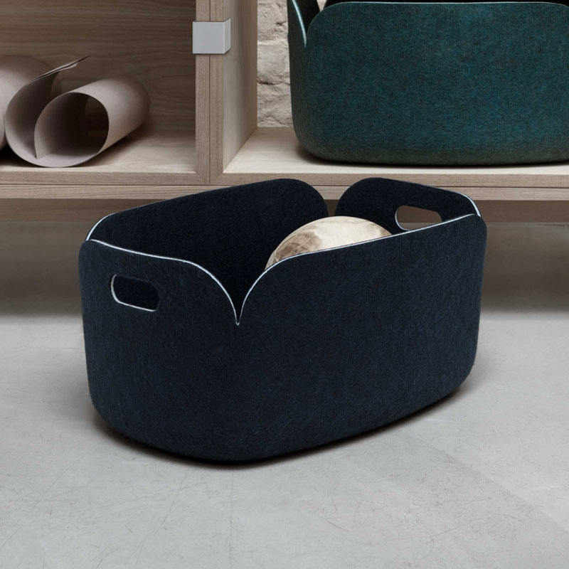 Angers Nantes Cholet Saumur Icones Panière Restore Muuto Bleu nuit rangement accesoire mobilier Scandinave Mika Tolvanen