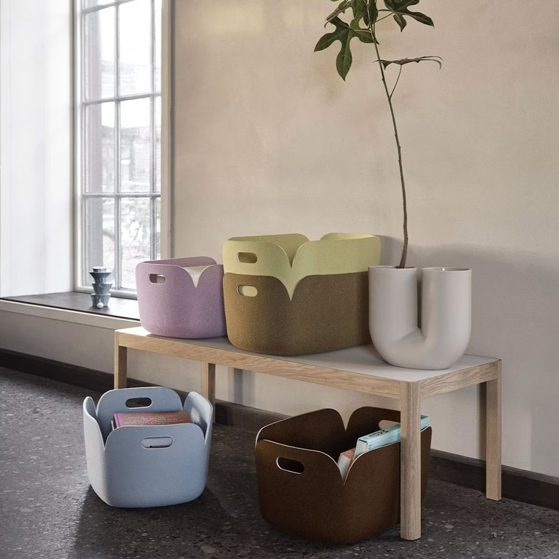 Angers Nantes Cholet Saumur Icones Panière Restore Muuto Orange brulé rangement accesoire mobilier Scandinave Mika Tolvanen