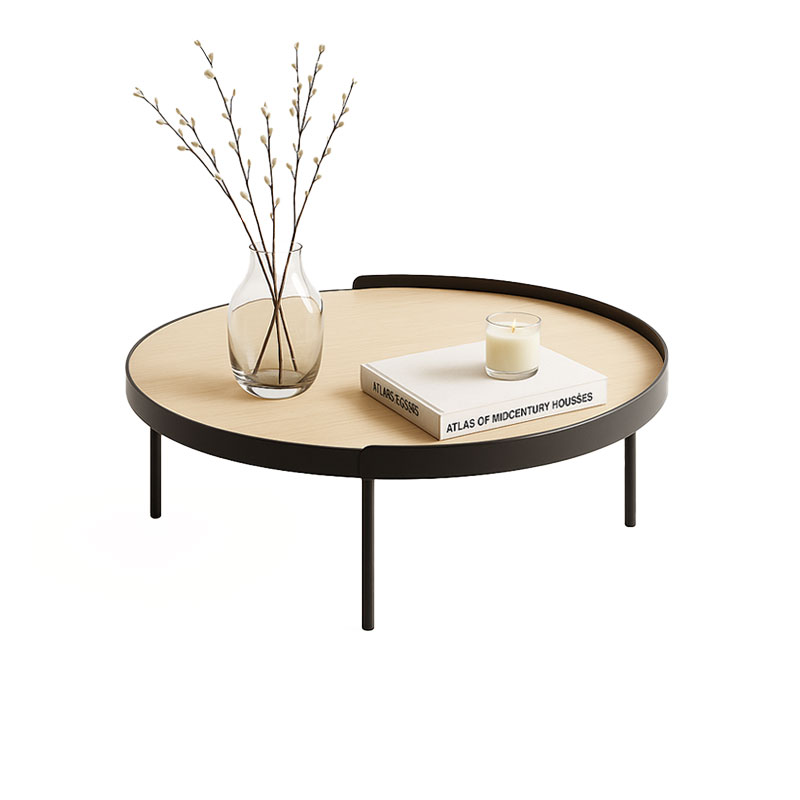 Angers Nantes Cholet Saumur Icones Treku Table basse Gau Rond Bois  massif metal Ibon Arrizabalaga 002