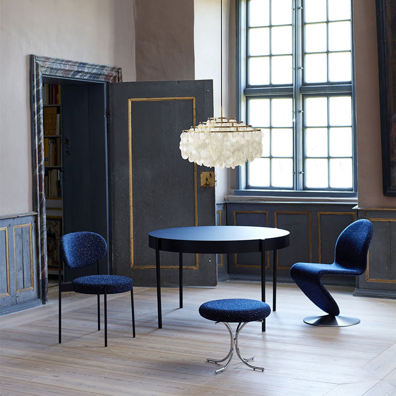 Angers Nantes Cholet Saumur Icones Verpan Chaise Serie 430 restaurant tissu velour art deco mobilier design Verner Panton 13
