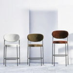 Angers Nantes Cholet Saumur Icones Verpan Tabouret haut Serie 430 bar restaurant tissu velour art deco mobilier design Verner Panton