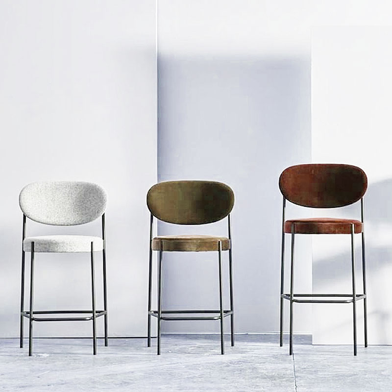 Angers Nantes Cholet Saumur Icones Verpan Tabouret haut Serie 430 bar restaurant tissu velour art deco mobilier design Verner Panton