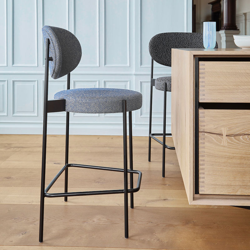 Angers Nantes Cholet Saumur Icones Verpan Tabouret haut Serie 430 bar restaurant tissu velour art deco mobilier design Verner Panton 1