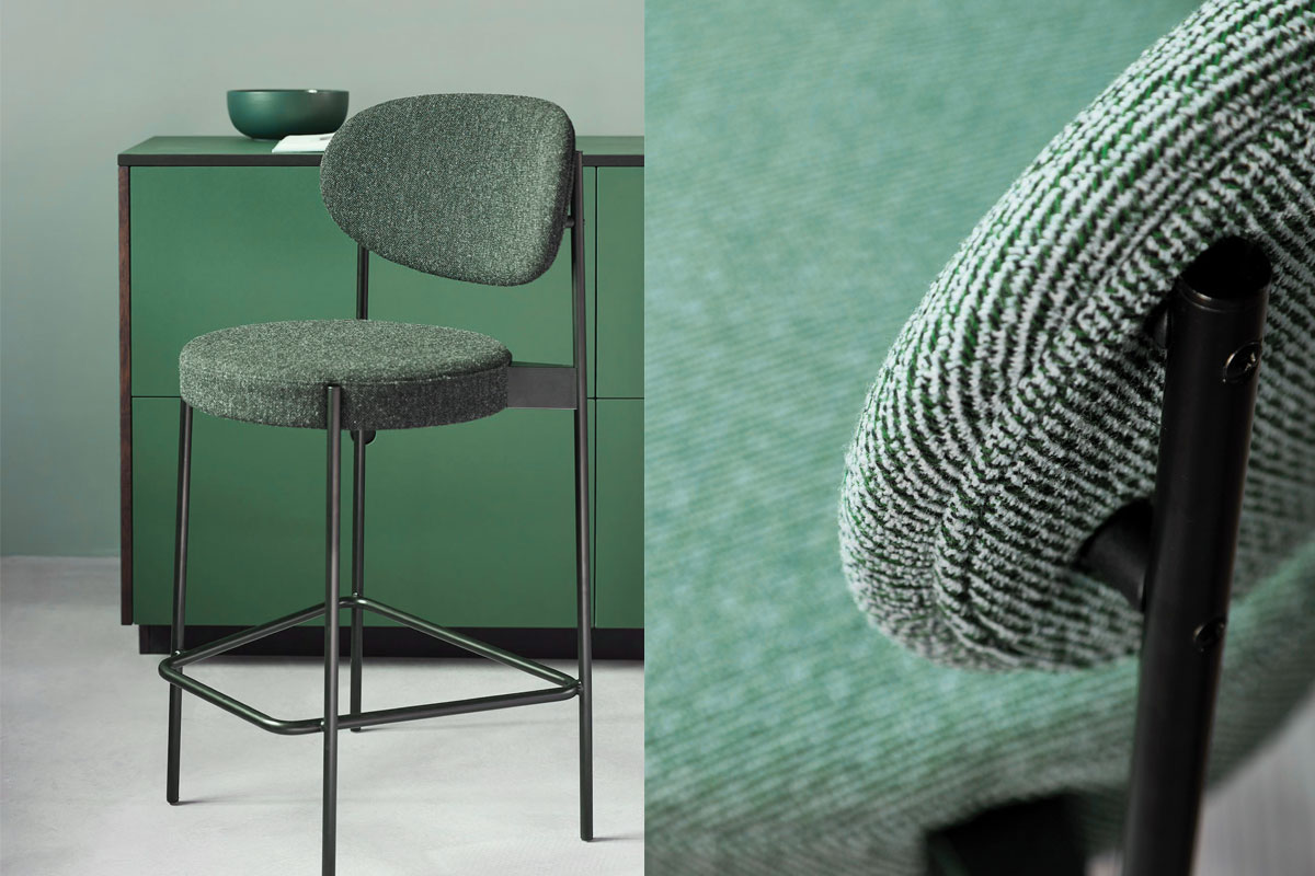 Angers Nantes Cholet Saumur Icones Verpan Tabouret haut Serie 430 bar restaurant tissu velour art deco mobilier design Verner Panton 13