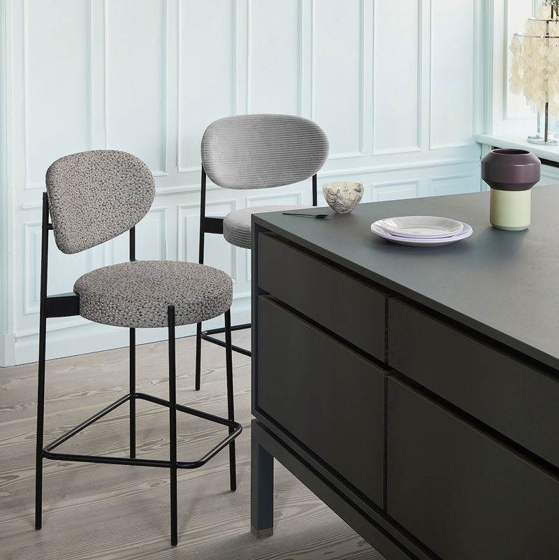 Angers Nantes Cholet Saumur Icones Verpan Tabouret haut Serie 430 bar restaurant tissu velour art deco mobilier design Verner Panton 2