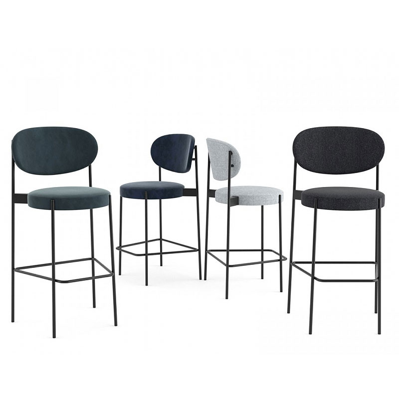 Angers Nantes Cholet Saumur Icones Verpan Tabouret haut Serie 430 bar restaurant tissu velour art deco mobilier design Verner Panton 8