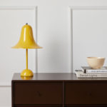 Angers Nantes Cholet Saumur Icones Verpan lampe a poser Pantop jaune cloche Verner Panton 4