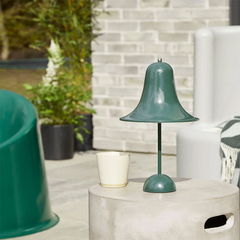 Angers Nantes Cholet Saumur Icones Verpan lampe a poser Pantop vert cloche Verner Panton 2