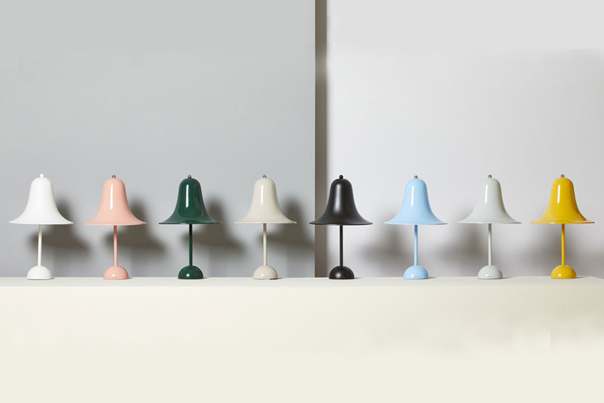 Angers Nantes Cholet Saumur Icones Verpan lampe a poser Pantop vert cloche Verner Panton 5