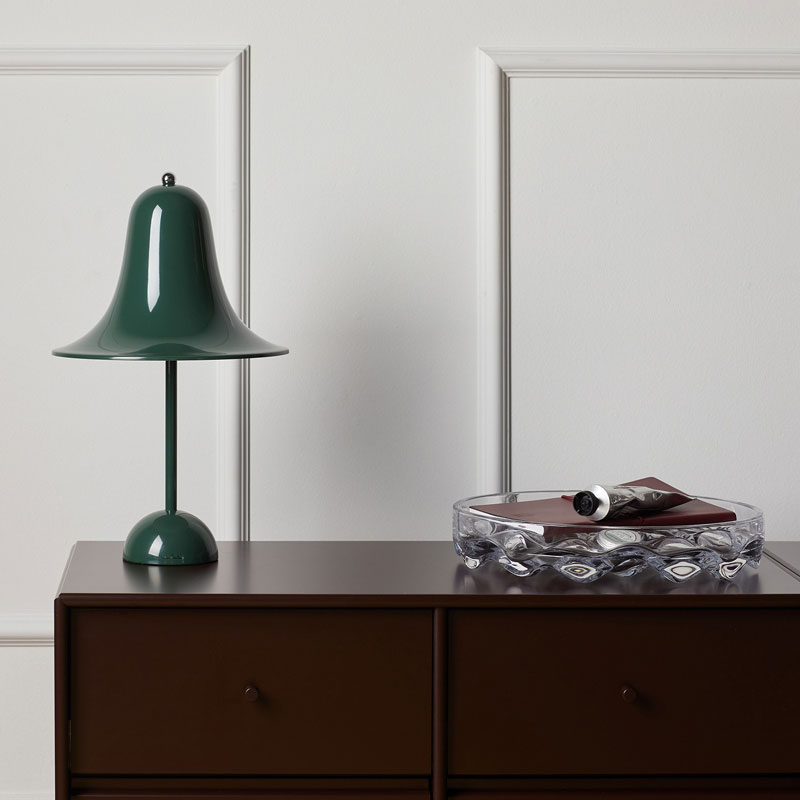 Angers Nantes Cholet Saumur Icones Verpan lampe a poser Pantop vert cloche Verner Panton 6