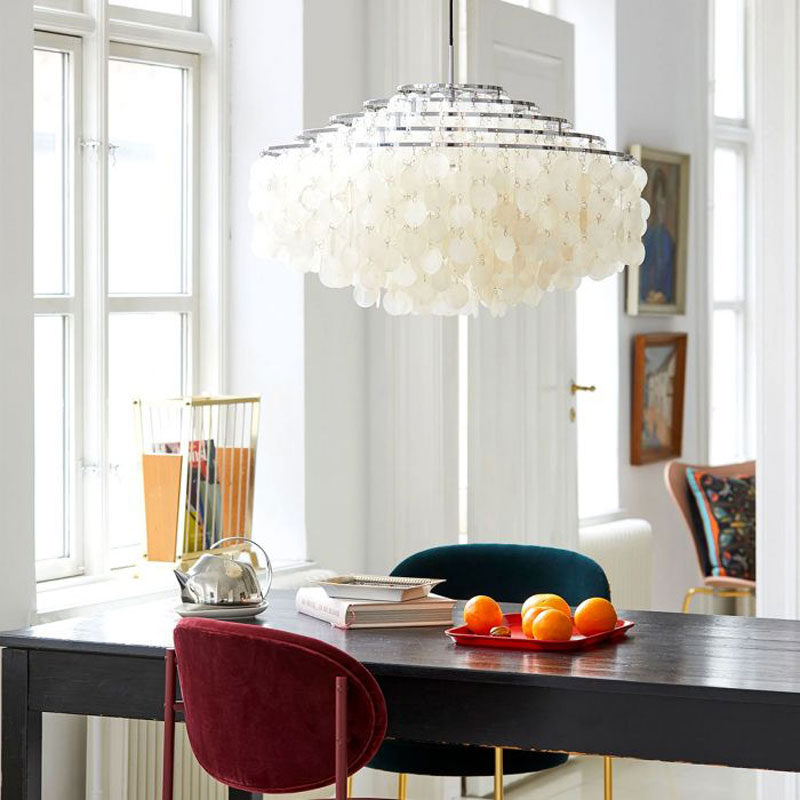 Angers Nantes Cholet Saumur Icones Verpan suspension luminaire Fun 10DM Chrome nacre organique Verner Panton 4