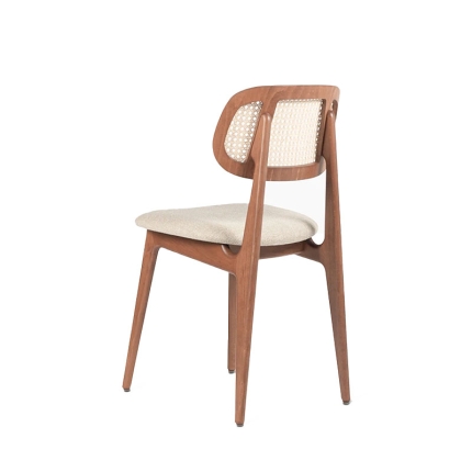 Angers Nantes Cholet Saumur Icones Chaise Vincent Sheppard Titus mobilier assise  rembouré tissu canage tobacco noyer 2