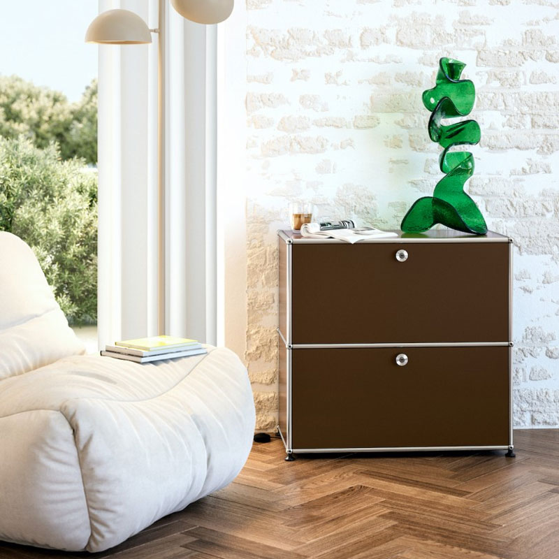 Angers Nantes Cholet Paris Bordeaux Poitiers Le mans Rennes Icônes USM Haller Quickship Modulaire Meuble S2 Marron Fritz Haller Paul SCHÄRER 2