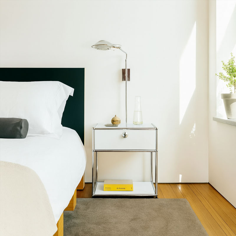 Angers Nantes Cholet Paris Bordeaux Poitiers Niort Le mans Rennes Icônes USM Haller Quickship Chevet M54 Blanc Pur Fritz Haller Paul SCHÄRER 6