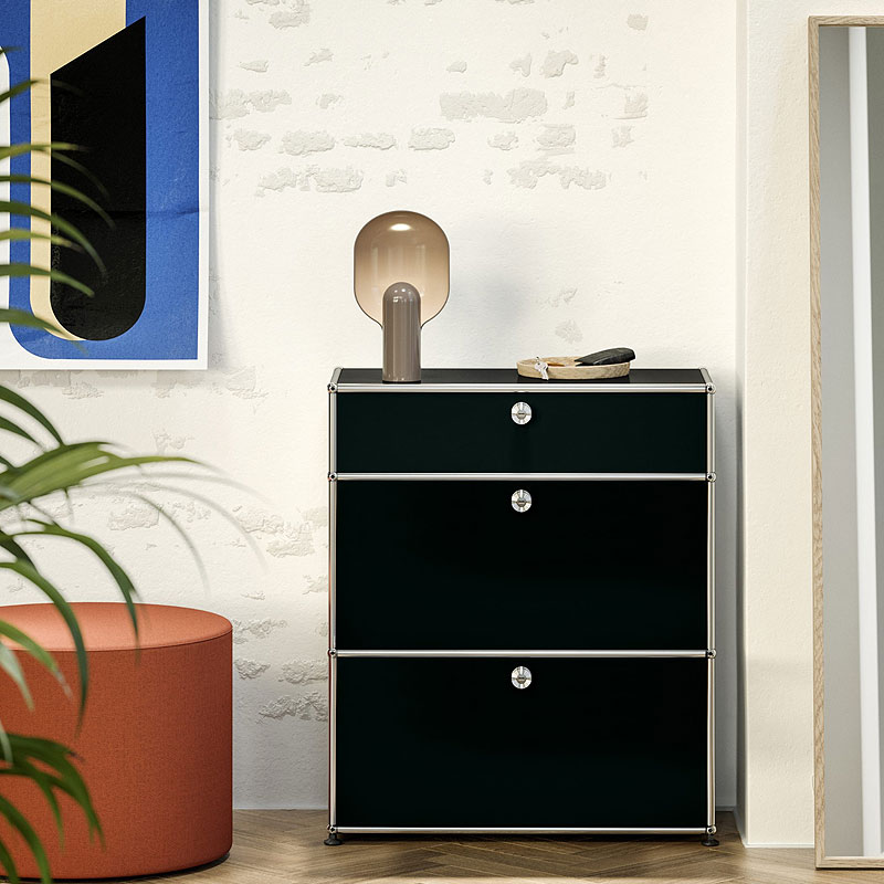 Angers Nantes Paris Bordeaux Poitiers Le mans Rennes Icônes USM Haller Quickship Modulaire Meuble M25 Noir Graphite Fritz Haller Paul SCHÄRER 02