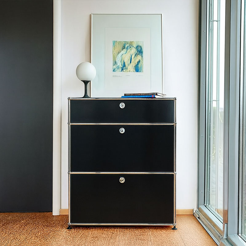Angers Nantes Paris Bordeaux Poitiers  mans Rennes Icônes USM Haller Quickship Modulaire Meuble M25 Noir Graphite Fritz Haller Paul SCHERER