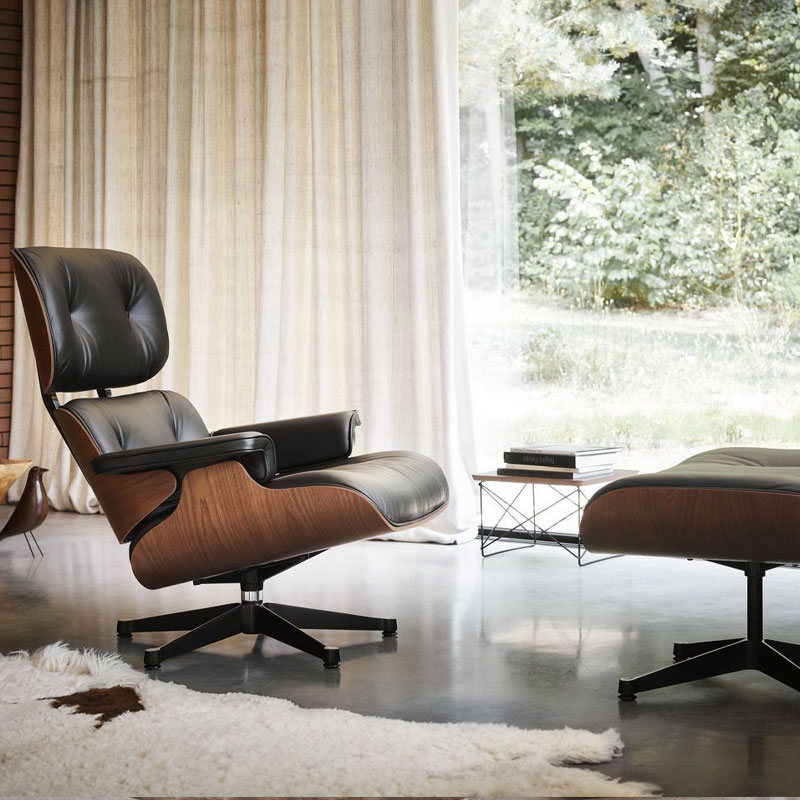 Angers Nantes Orleans Poitiers Rochelle Tours Laval Rennes Mans Niort Icônes Vitra Fauteuil Cuir Lounge Chair Ottoman Eames 5