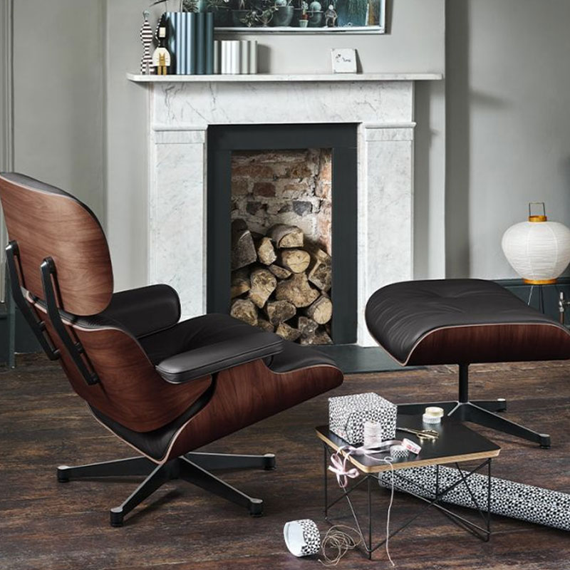 Angers Nantes Orleans Poitiers Rochelle Tours Laval Rennes Mans Niort Icônes Vitra Fauteuil Cuir Lounge Chair Ottoman Eames 6