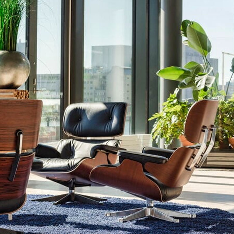 Angers Nantes Orleans Poitiers Rochelle Tours Laval Rennes Mans Niort Icônes Vitra Fauteuil Cuir Lounge Chair Ottoman Eames Y