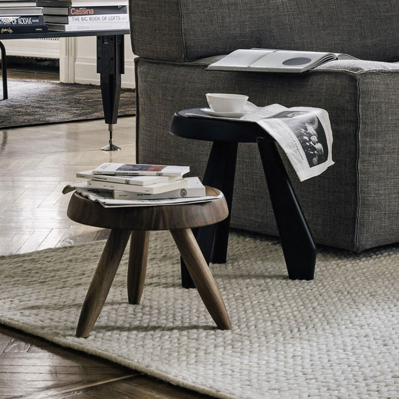 Angers Nantes Paris Bordeaux Poitiers Laval Tours Mans Niort Rennes Poitiers Icônes Cassina Tabouret table 523 Noyer Perriand Corbusier 3
