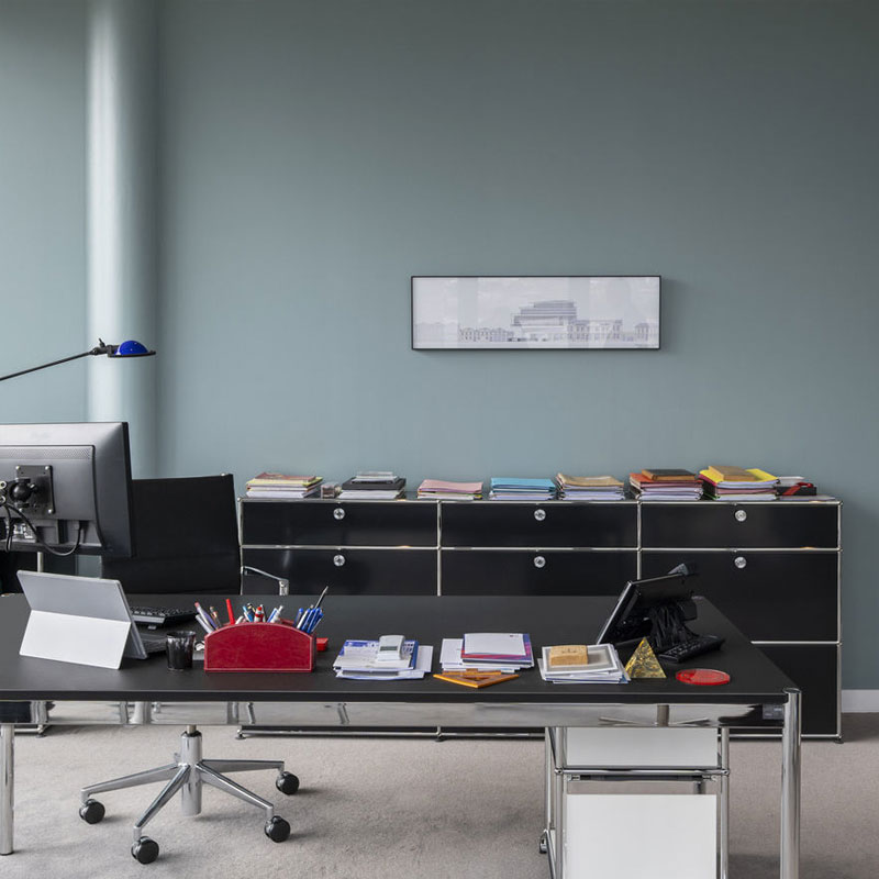 Angers Nantes Cholet Paris Bordeaux Poitiers Laval Mans Rennes Icônes USM Haller Quickship Bureau T59 Linoleum Noir Fritz Paul SCHÄRER 5
