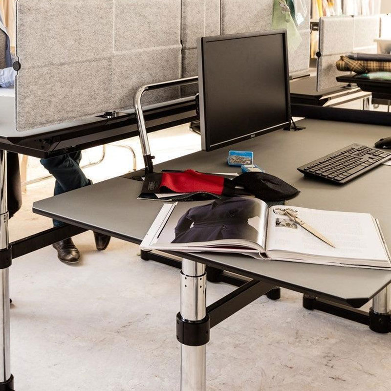 Angers Nantes Cholet Paris Bordeaux Poitiers Laval Mans Rennes Icônes USM Haller Quickship reglable Bureau T6 Kitos M Noir Linoleum Fritz 4
