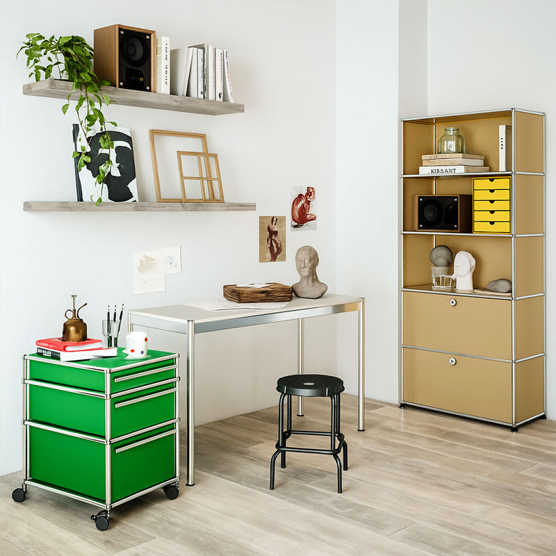 Angers Nantes Cholet Paris Bordeaux Poitiers Le mans Rennes Icônes USM Haller Quickship Bureau Meuble T8 gris perle Fritz Haller Paul SCHÄRE 14