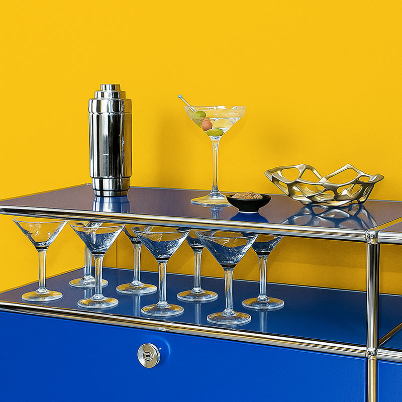 Angers Nantes Paris Bordeaux Poitiers Niort Laval Mans Rennes Icônes USM Haller Quickship O2 Meuble TV Bleu Gentiane Fritz Paul SCHÄRER 8