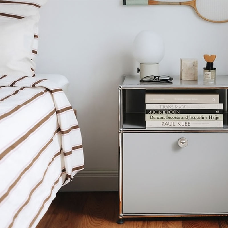 Angers Nantes Saintes Paris Bordeaux Poitiers Laval Mans Rennes Icônes USM Haller Quickship M55 Chevet Gris Clair Fritz Haller Paul SCHÄRER 4