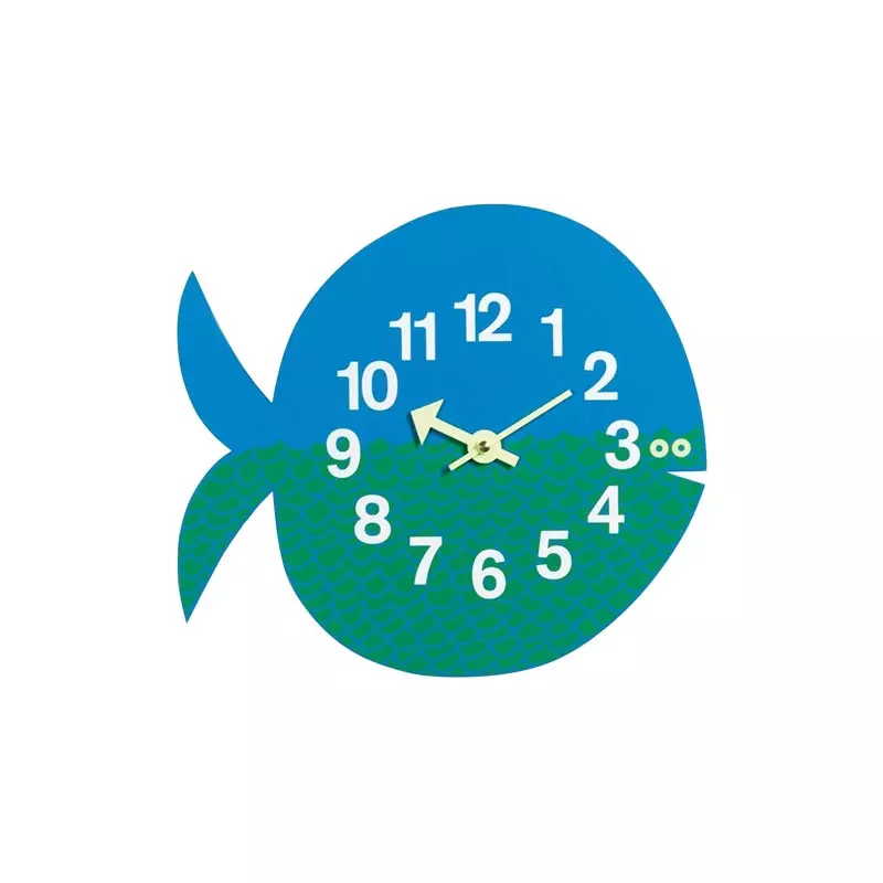 Angers_Nantes_Paris_bordeaux_Rennes_Nice_lyon_Icônes_Vitra_Bleu_Fernando_Fish_Nelson-Horloge-Murale_Zoo_Clock_