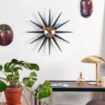 Angers_Nantes_Paris_bordeaux_Rennes_Tours_Nice_lyon_Icônes_Objet-Noir_Vitra-dore_deco-bois_Nelson-Horloge-Murale-Sunburst-6