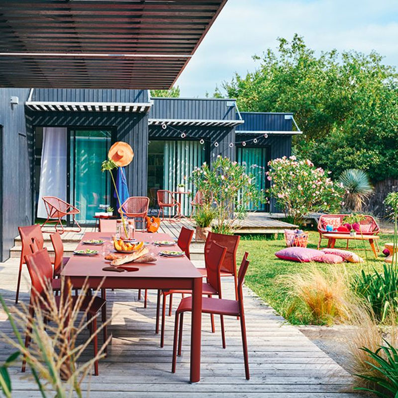 Angers Nantes Mans Nice Paris Bordeaux  Tours Niort Cannes Rennes Icônes Table jardin Fermob Ribambelle Gris Orage 1