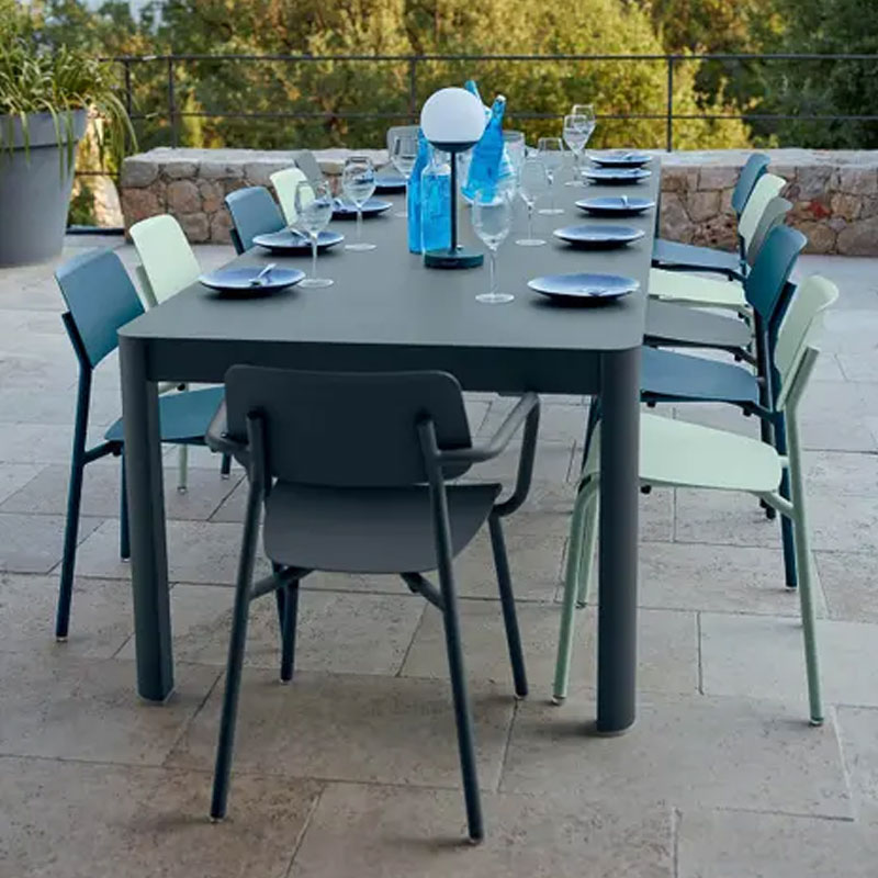 Angers Nantes Mans Nice Paris Bordeaux  Tours Niort Cannes Rennes Icônes Table jardin extensible Fermob Ribambelle XL Gris Orage 4