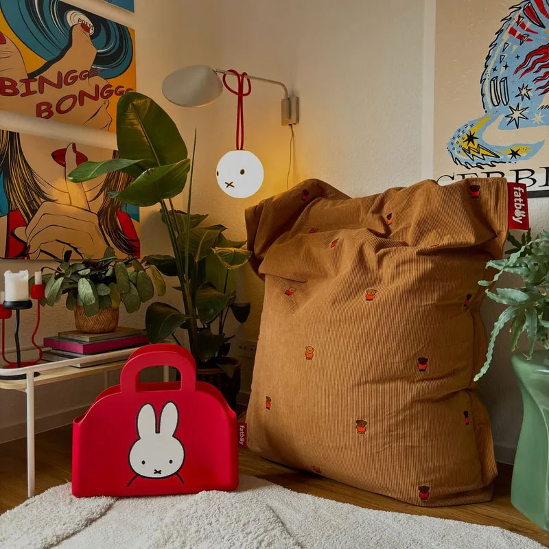 Angers Nantes Bordeaux Mans Rennes Tours Paris Lyon Lilles Nice Icônes Sjopper kees Fatboy X Miffy Sac Panier Rangement rouge Dick Bruna 9