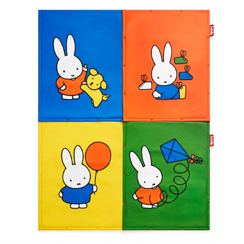 Angers Nantes Bordeaux Rennes Paris Lyon Lilles Nice Icônes Tapis Jeux Fatboy X Miffy Enfant Orange ludique Nylon dimension 183x140
