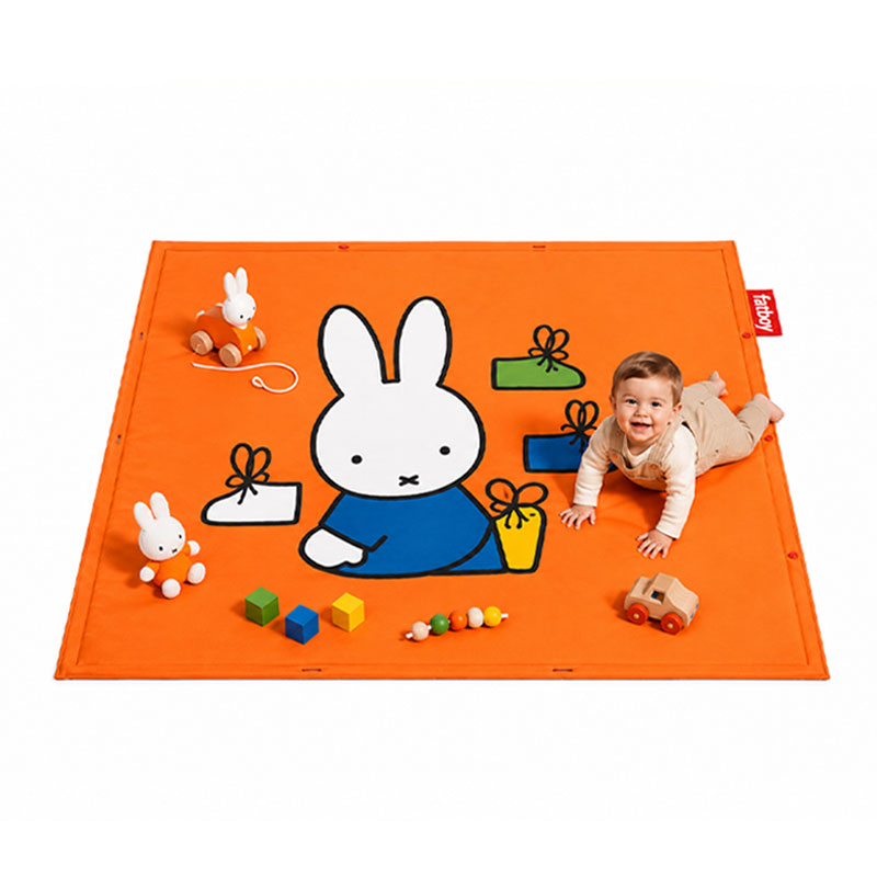 Angers Nantes Bordeaux Rennes Paris Lyon Lilles Nice Icônes Tapis Jeux Fatboy X Miffy Enfant Orange ludique Nylon dimension 183x140 0