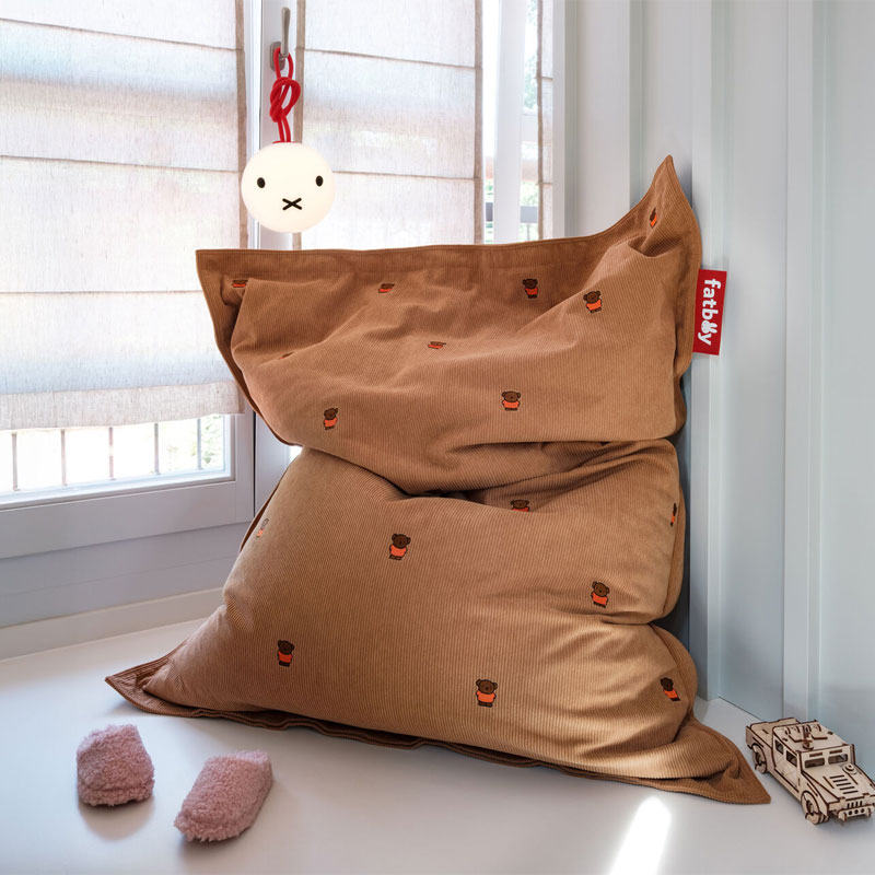 Angers Nantes Bordeaux Rennes Paris Mans Tours Nice Icônes fauteuil Fatboy X Miffy Boris Cord Enfant Pouf Original Beige velour 2