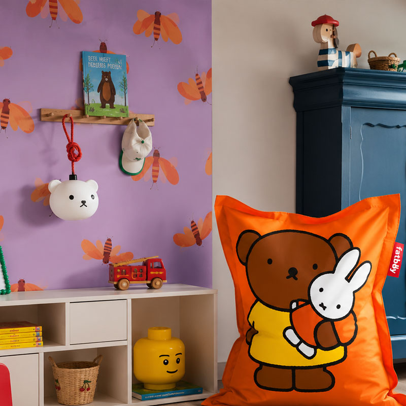 Angers Nantes Bordeaux Rennes Paris Mans Tours Nice Icônes fauteuil Fatboy X Miffy Enfant Pouf Orange Boris 3