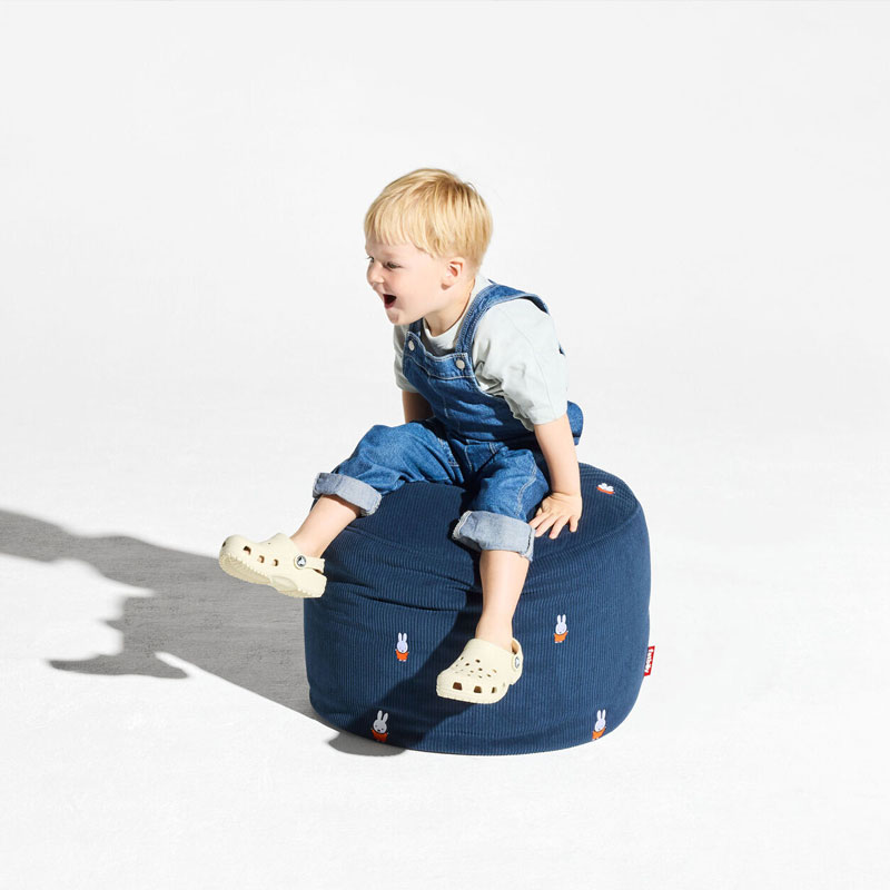 Angers Nantes Bordeaux Rennes Paris Mans Tours Nice Icônes fauteuil Fatboy X Miffy Point Cord Enfant Pouf Bleu velour 4