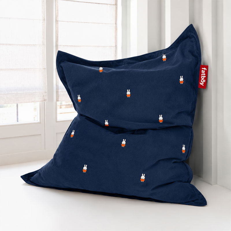 Angers Nantes Bordeaux Rennes Paris Mans Tours Nice Icônes fauteuil Fatboy X Miffy Point Cord Enfant Pouf Original Bleu velour 6
